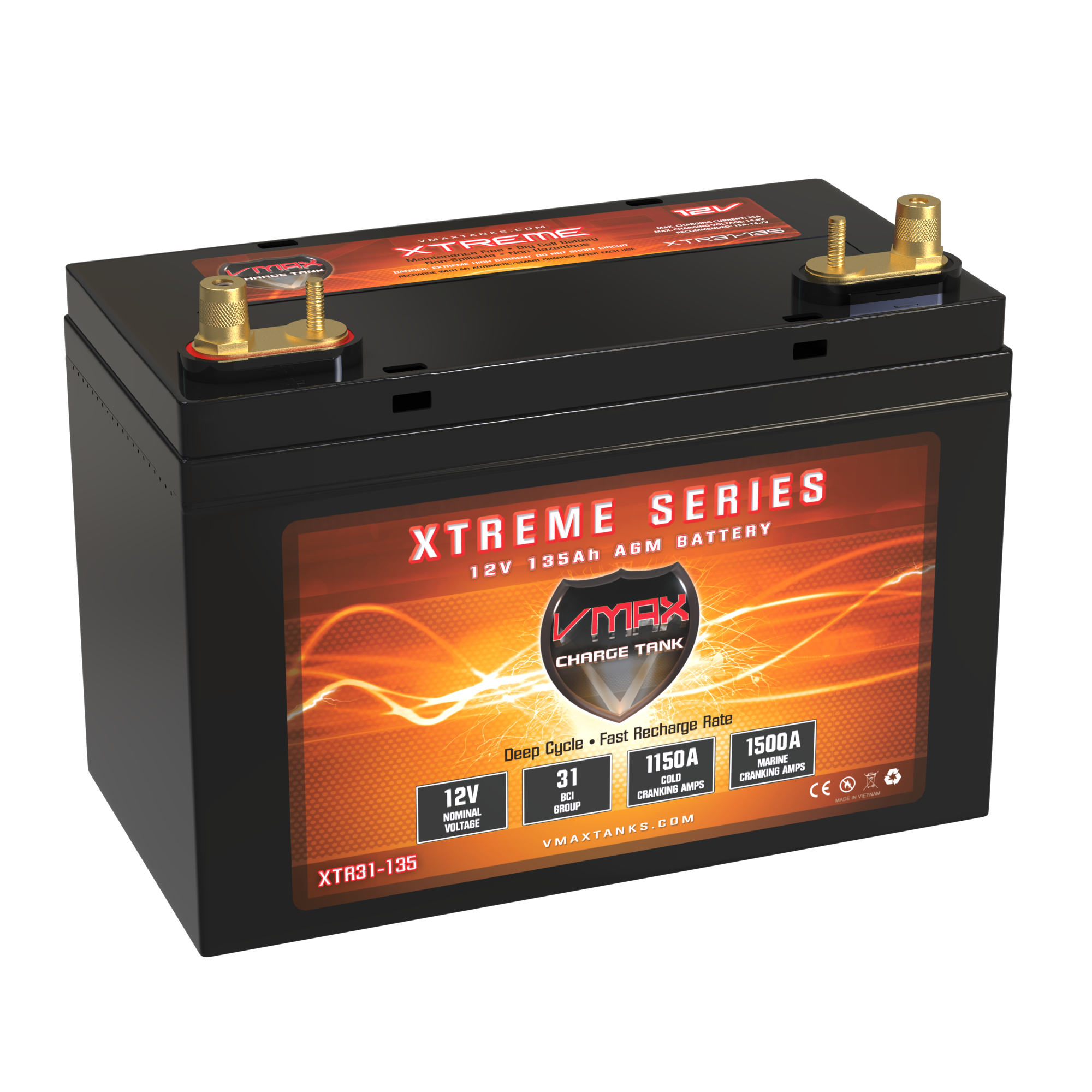 VMAX Xtreme Series XTR31-135 AGM marine battery